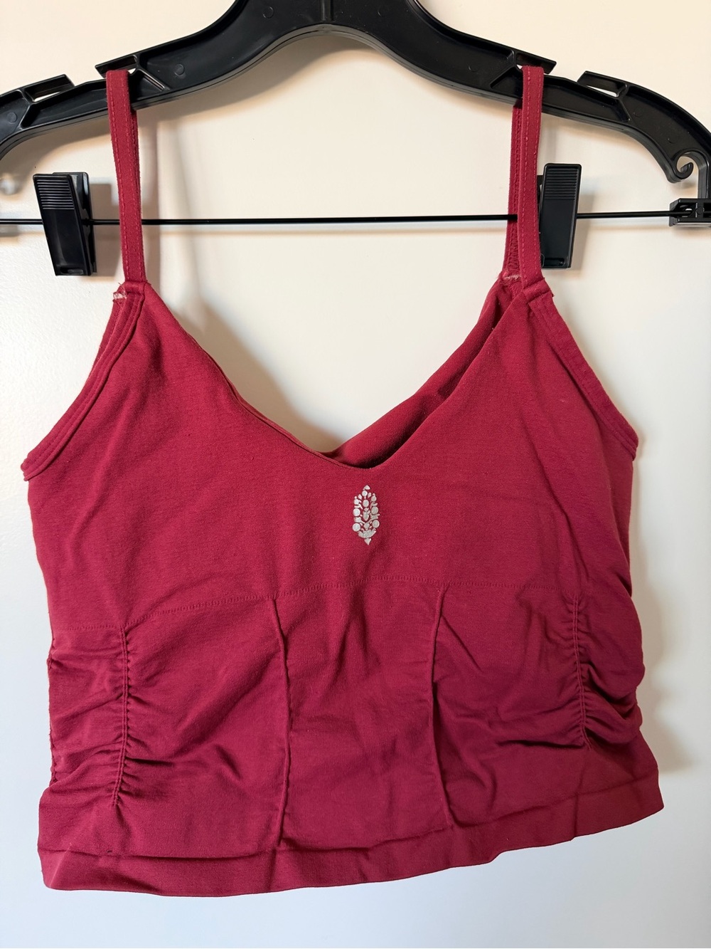 Free People Movement Rouched Bra Top in Maroon
